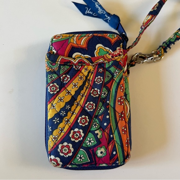 Vera Bradley Venetian Paisley Purse Bag Tote Navy Blue Orange Wristlet Wallet - Picture 13 of 15
